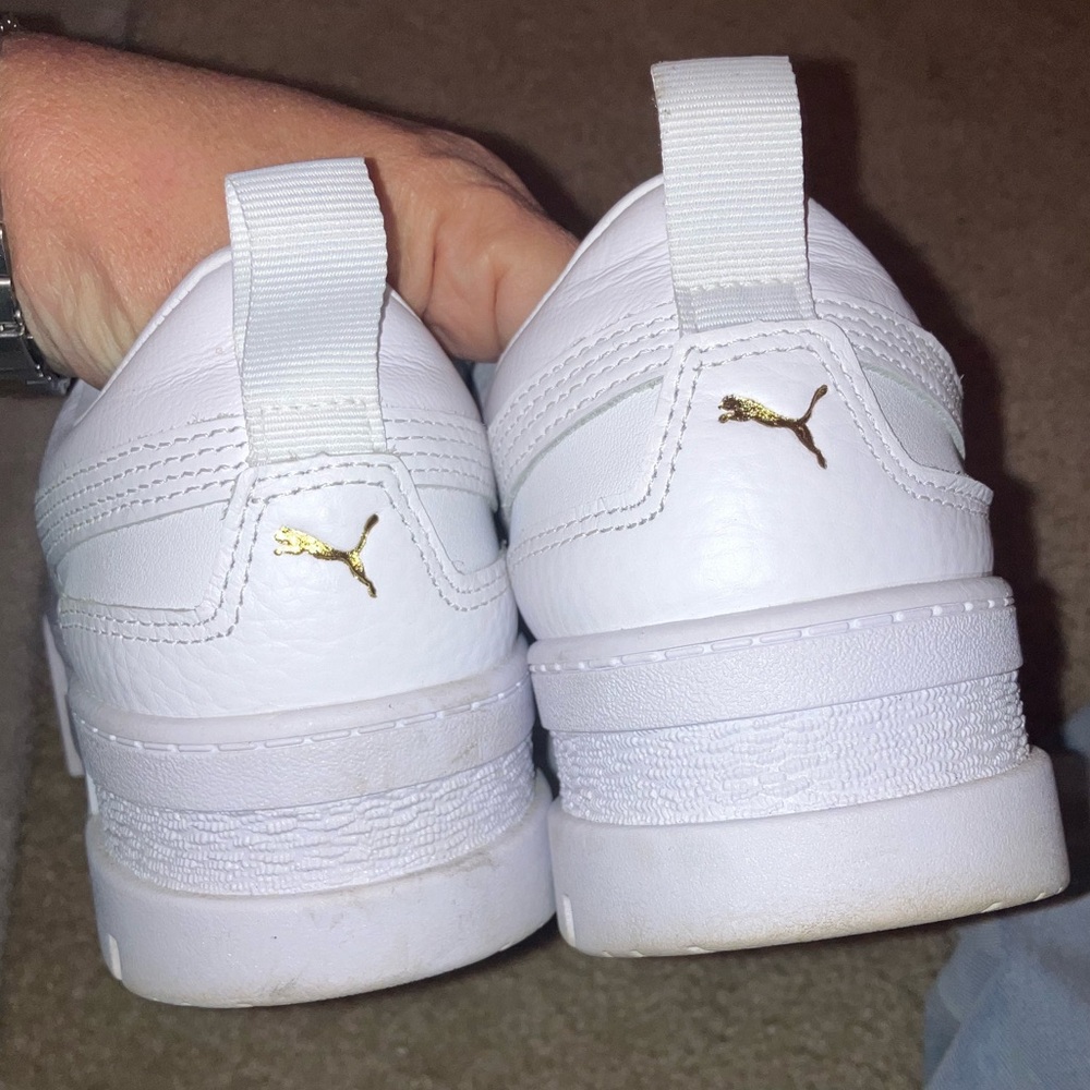 PUMA Women's Mayze White and Gold Platform Sneakers - Picture 9 of 9